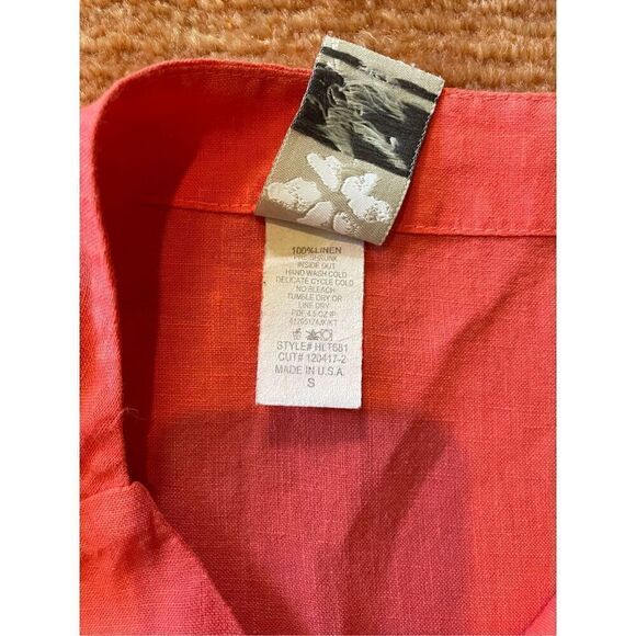 Vintage MATCH POINT Linen Shirt Tunic Pink S - Picture 3 of 8